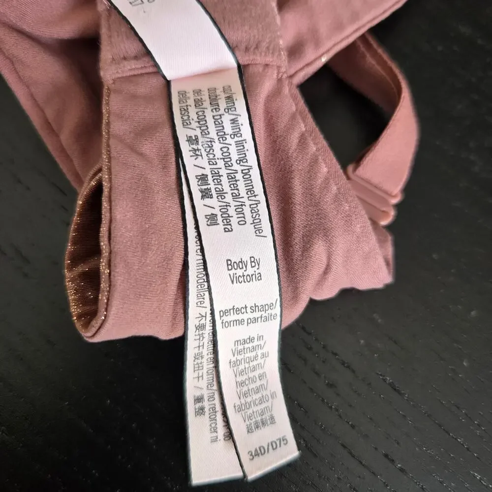 Victoria's Secret Perfect Shape Bra Padded Mauve Underwire 34D